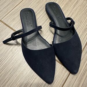 Splendid Dark Blue Suede Mules